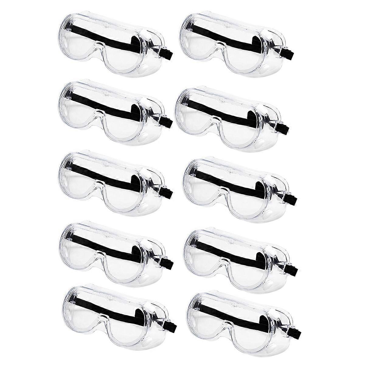 10PCS Lunettes de sécurité en plein air anti-éclaboussures anti-poussière Lunettes de laboratoire de travail