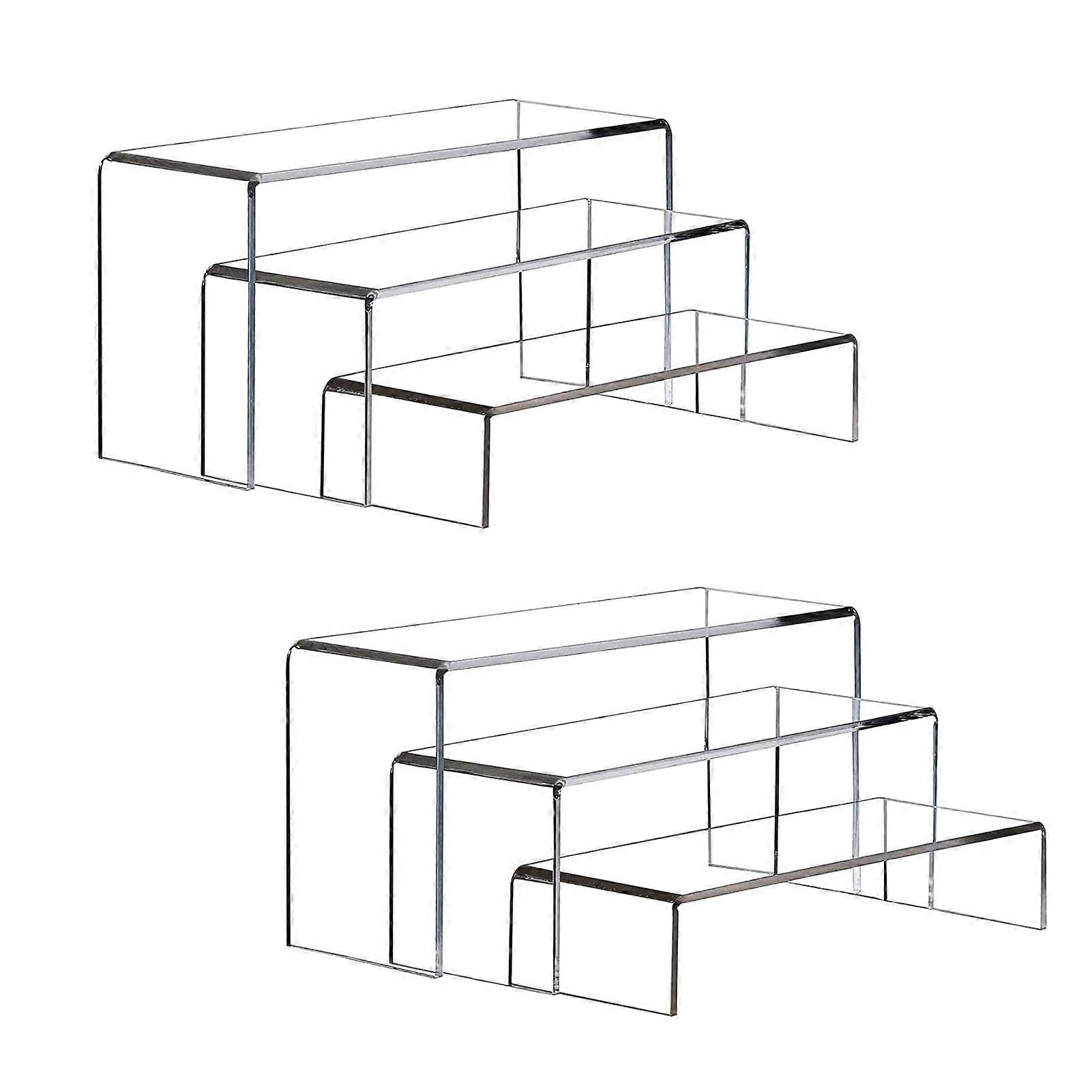 2 Set Clear Acrylic Display for Risers Organize Decoration Large Size