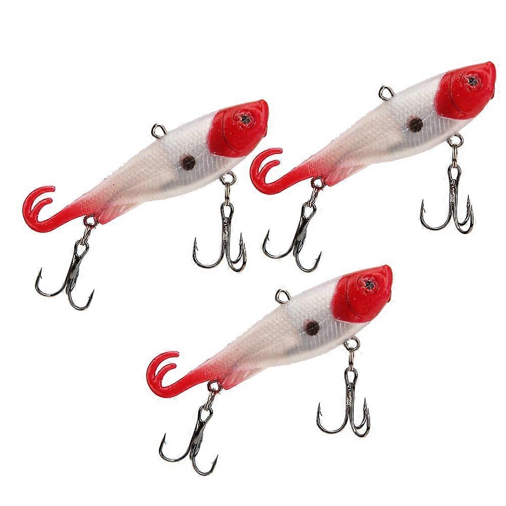 3PCS Doppel Schwanz Weichen Köder Künstliche Simulation Lebensechte Eis Angeln Köder Tackle