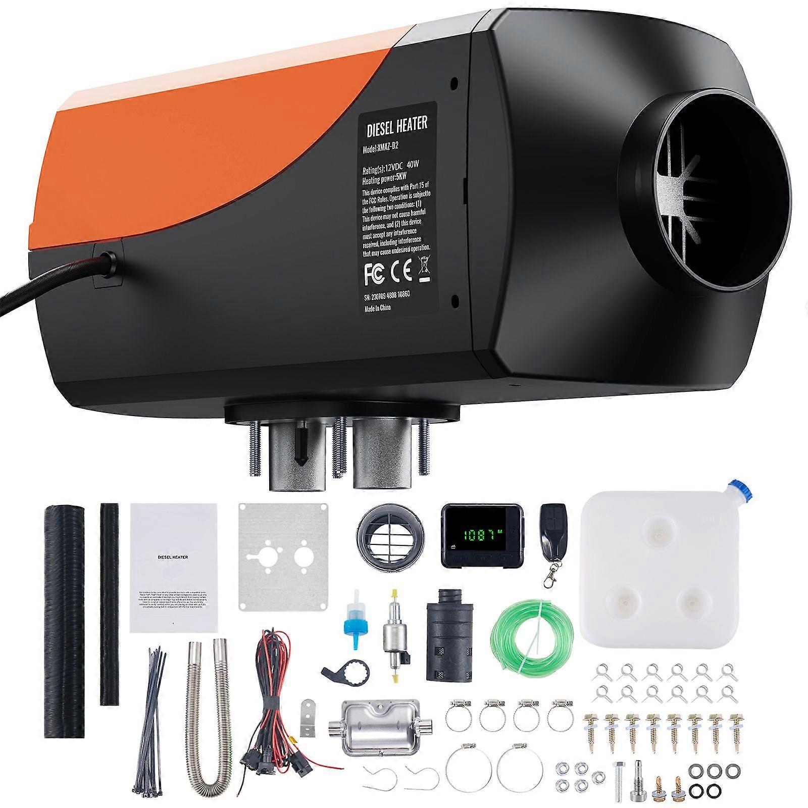 Diesel Air Heater, 12V 5KW Diesel Heater with Remote Control and LCD, 10L RV Trailer Camper Van Boat And Indoors