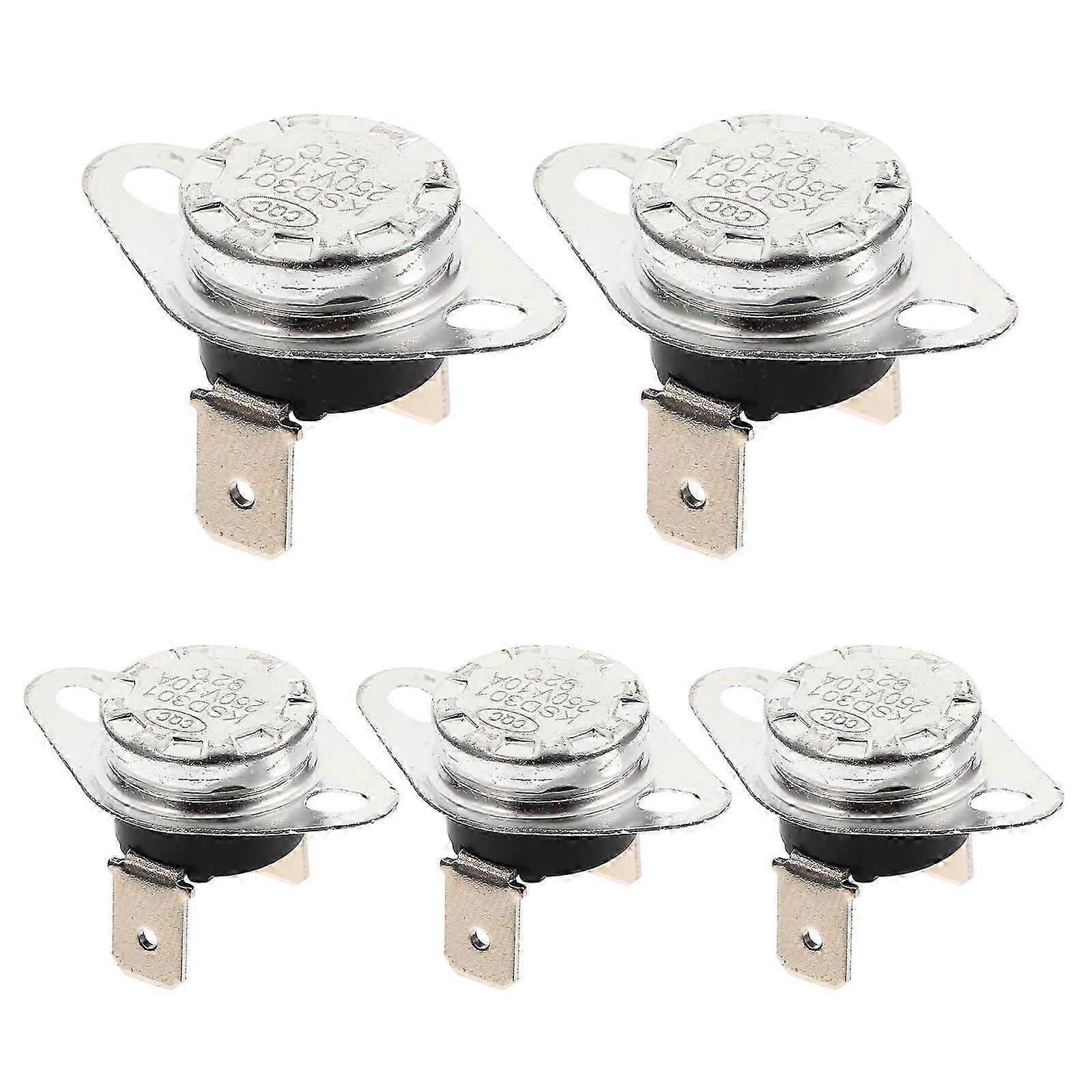 5pcs Thermostat Thermal Control Switch Normally Closed Thermostat Temperature Switch