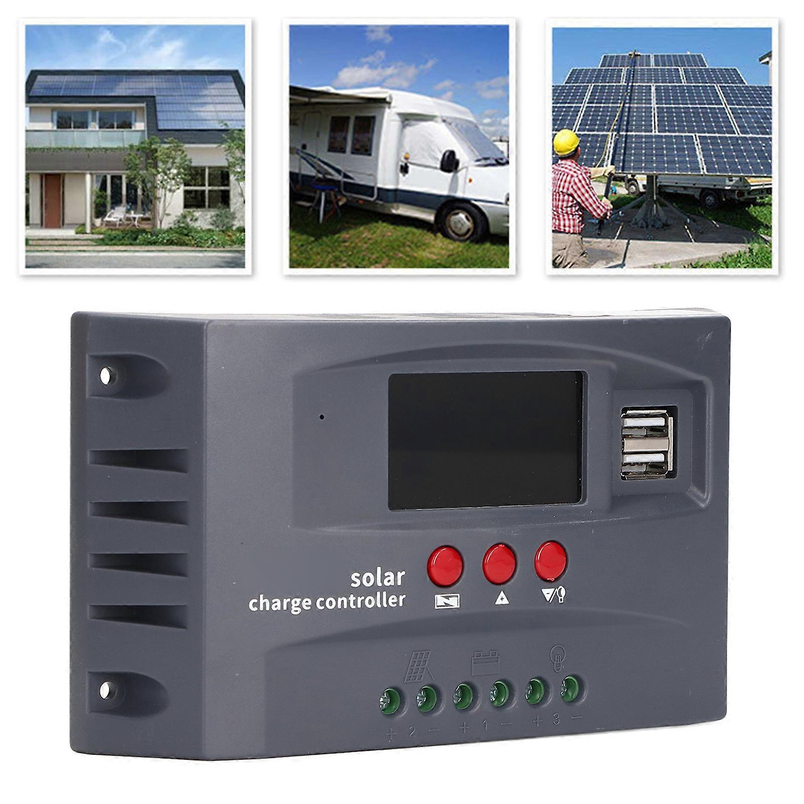 Solar Charge Controller MPPT 12V 24V 10A LCD Colourful Screen Photovoltaic Regulator 