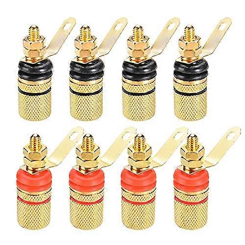 Speaker Connector 8pcs Gold Plated 4mm Banana Plug Speaker Binding Posts for Amplifier Speaker Wire Connections