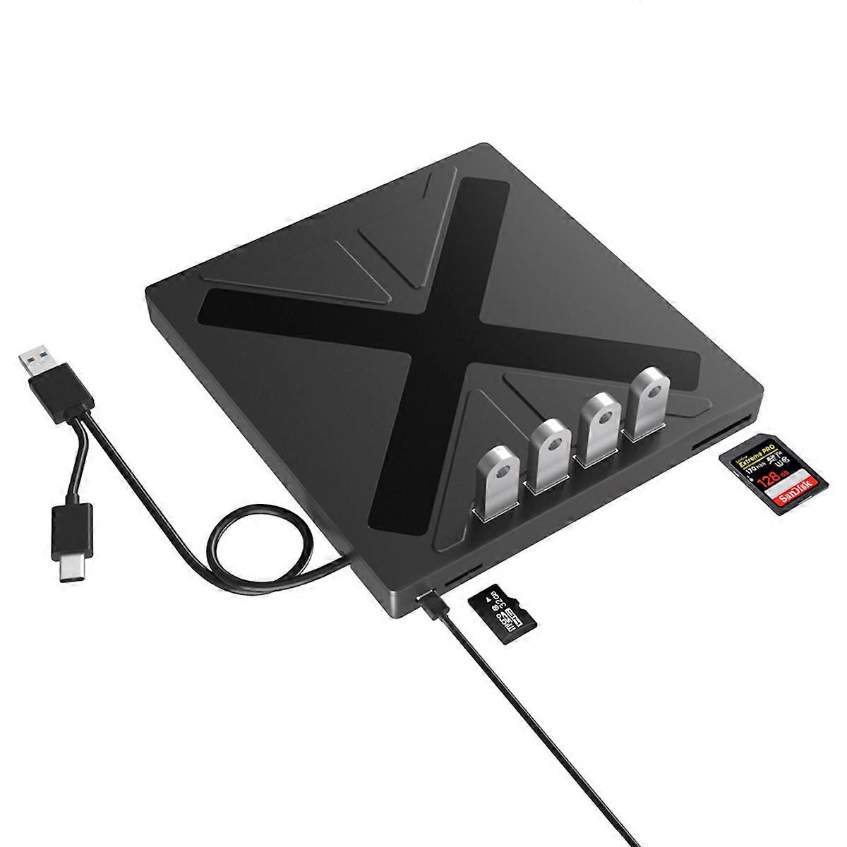 TF + SD + USB3.0 7-in-1 multi-function DVD recording universal external laptop all-in-one optical drive