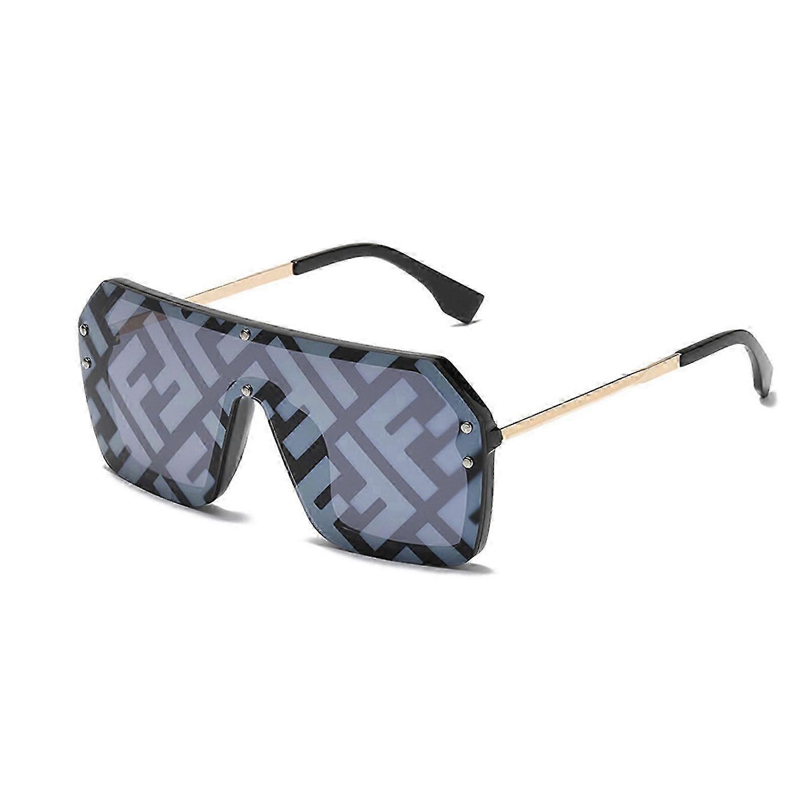 Νέα αναβαθμισμένη Large Frame Trend Letter Γυαλιά Ηλίου Ενωμένος Φακός Άνδρες Γυναίκες Μόδα All-match