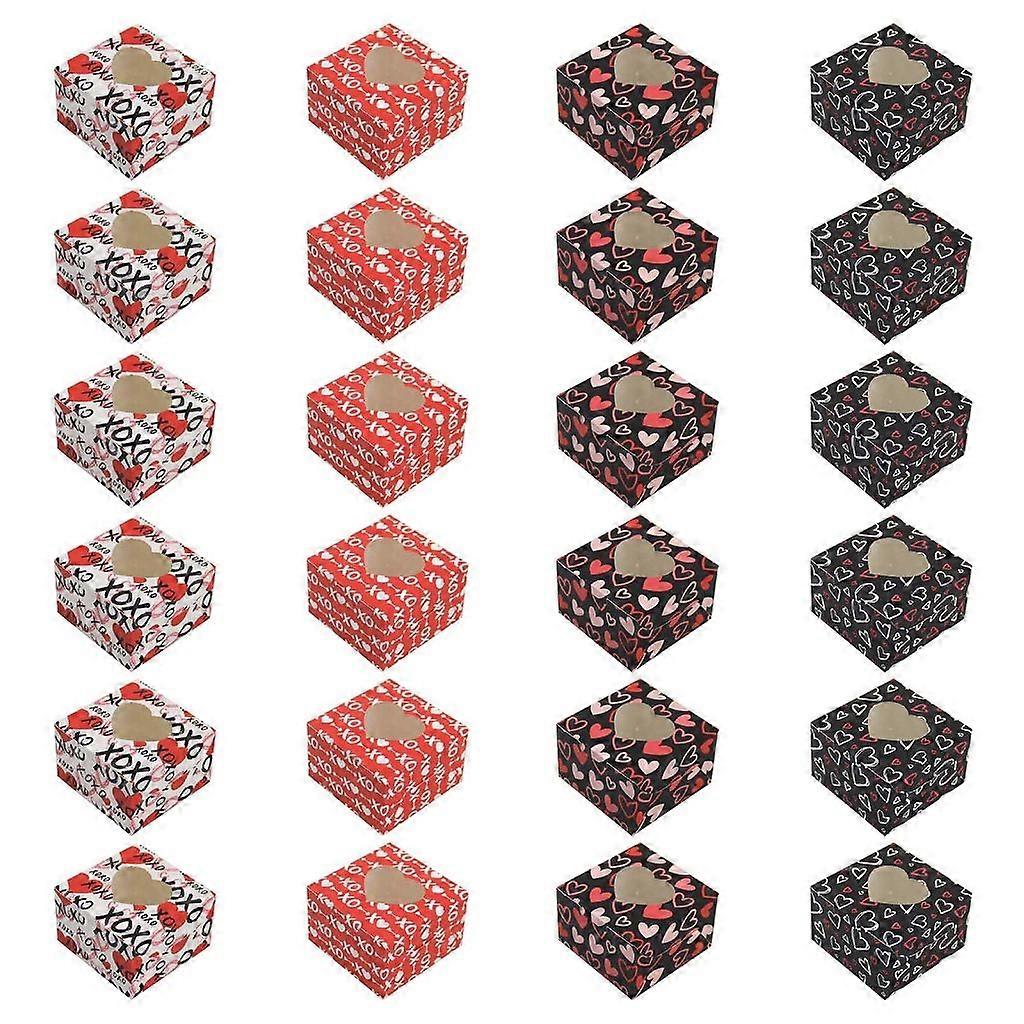 발렌타인 데이 간식 상자 하트 구디 백 쿠키 홀더 교실 공예 용품