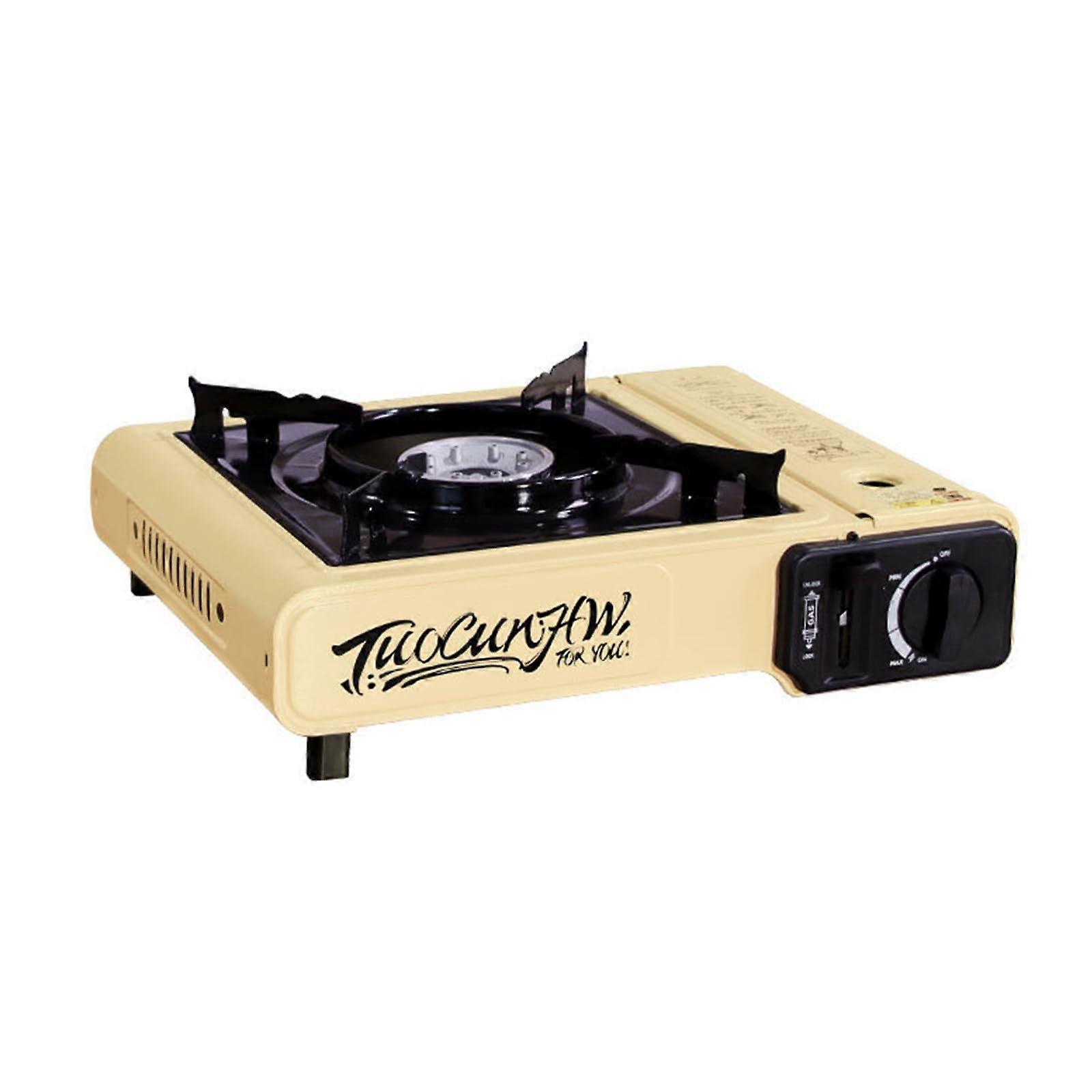 Camp Stove 3300W Output Portable Burner for Camping, Emergency Use, Wind Protection, Khaki Color