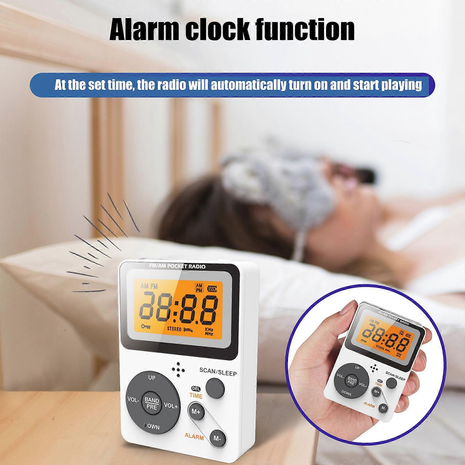 AM FM Radio Portable Battery Operated with Earphone LCD Display Digital ...