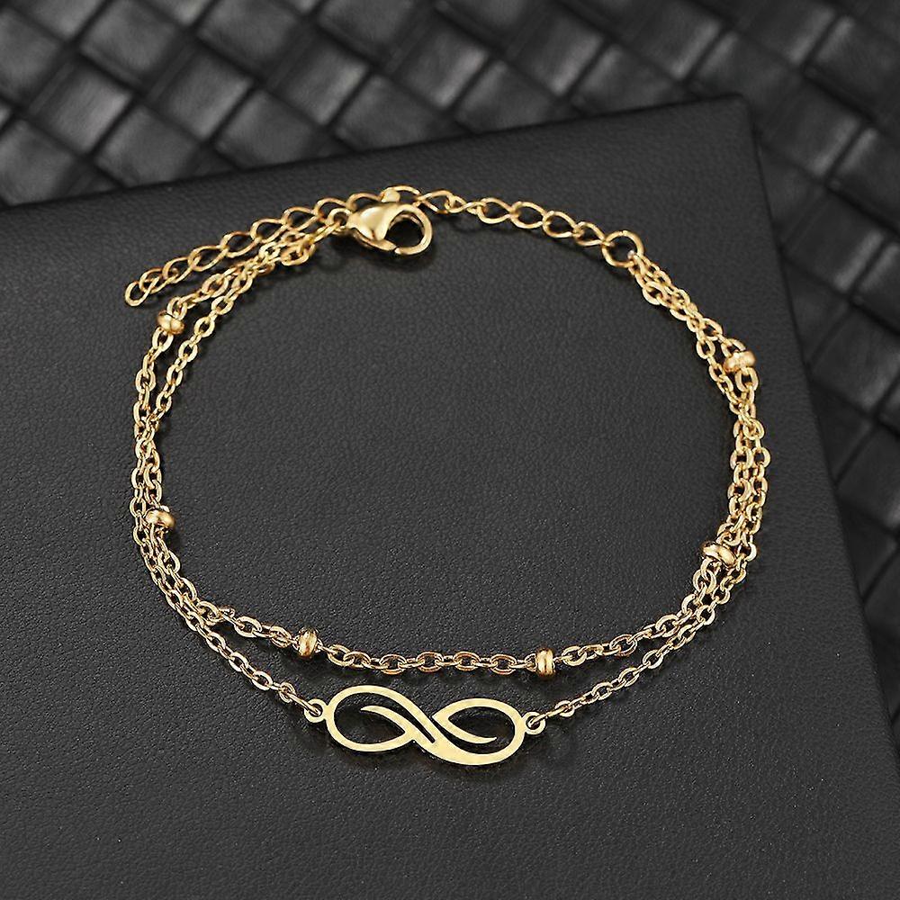 Bracelets en acier inoxydable Mode coréenne Symbole de l’infini Multicouche Perle Chaîne Breloques Bracelet Pour Femmes Bijoux Fille Kpop Cadeau