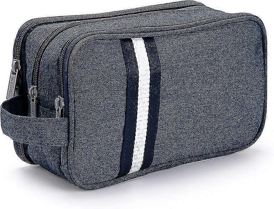 Travel Toiletry Wash Bag Dry & Wet Separation Gym Shaving Organiser Bag With 3 Compartments (1pc-dark Blue)