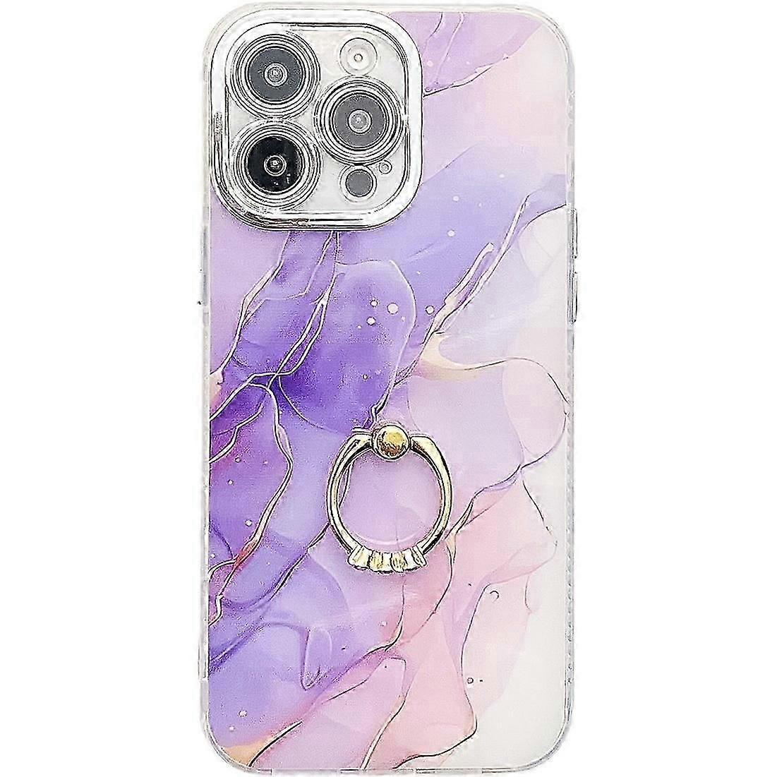 For Iphone 16 Pro Max Case With Kickstand Imd Marble Pattern Electroplated Phone Cover - S6