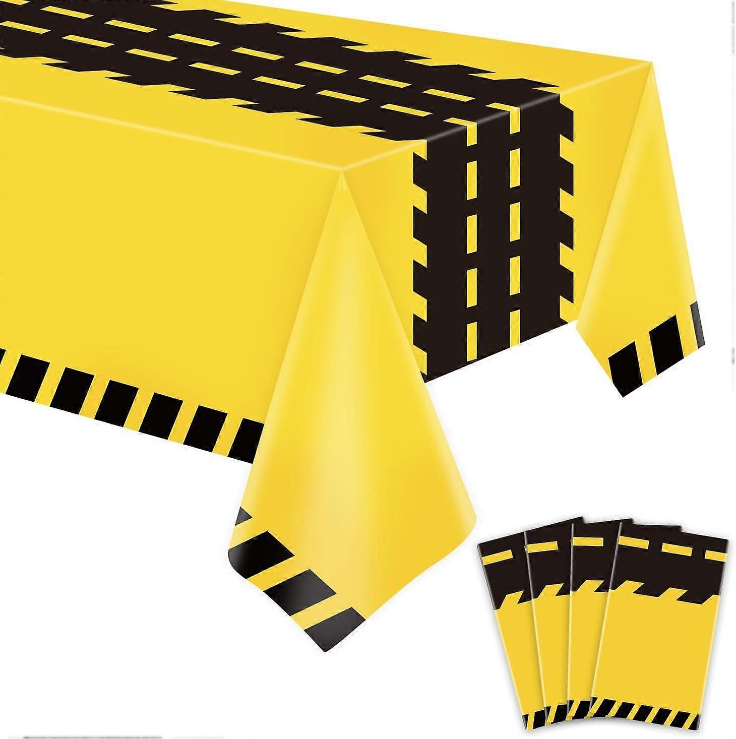 2025 Latest Model  4 Pack Construction Party Tablecloths Rectangle Construction