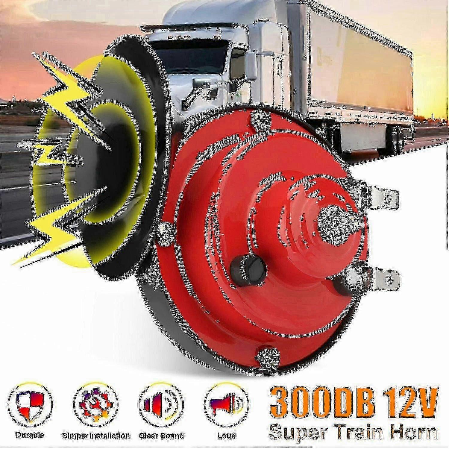 12V 300DB Super Loud Train Horn Waterproof for Motorcycle Car Truck SUV Boat RedP2025050900511