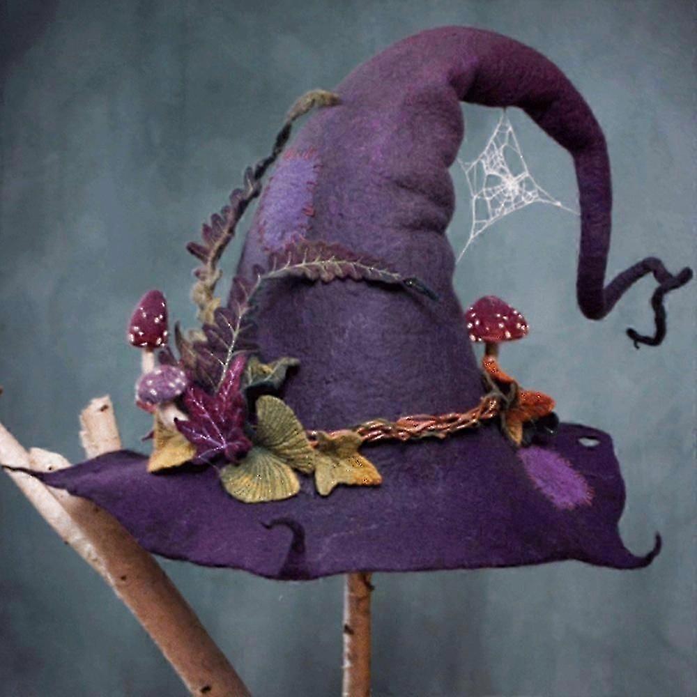 Witch Hat Floral Vine Felt Cap Cosplay Performance Prop PO