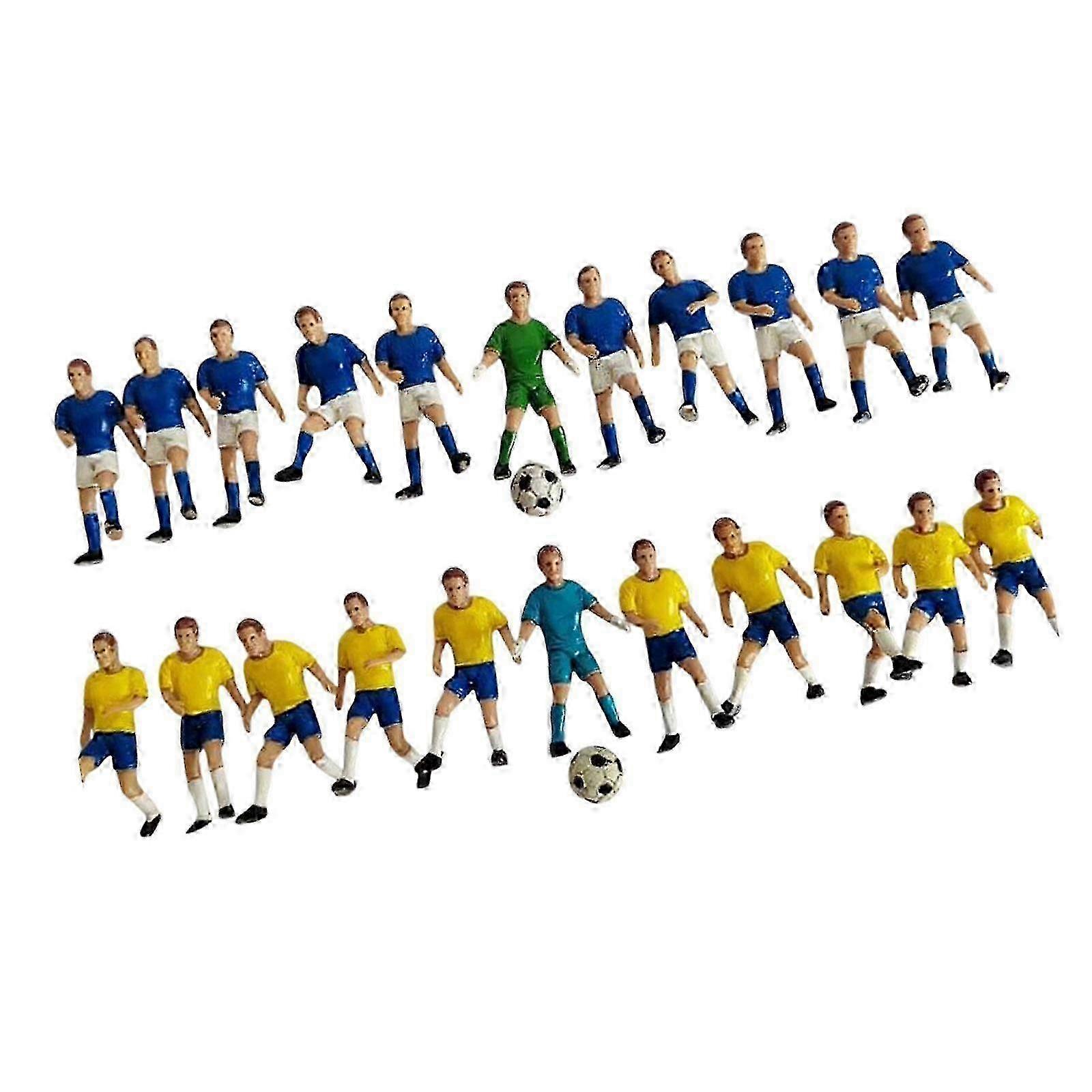 DIY Train Station Layout with 22 Miniature Soccer Player Figures