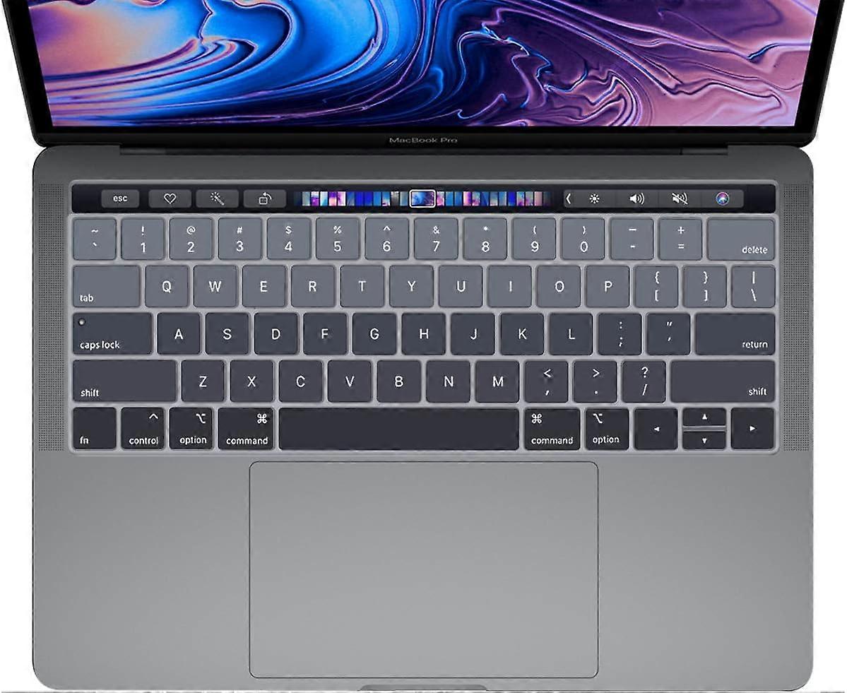 Capa de teclado gradiente azul Capa protetora de teclado ultrafina para Macbook Pro com Touch Bar 13 polegadas 15 polegadas (cinza)