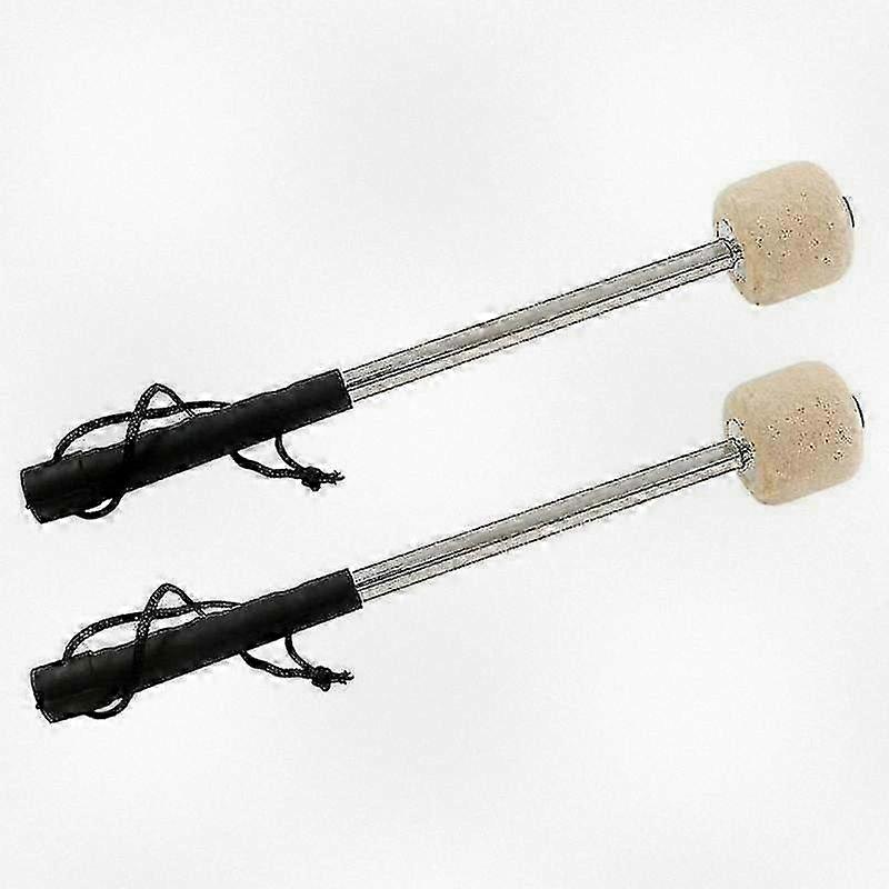 Set of 2 Durable 12.5-inch Steel Drum Mallets with Comfortable Felt Tips and Anti-slip Handles for Enhanced Performance