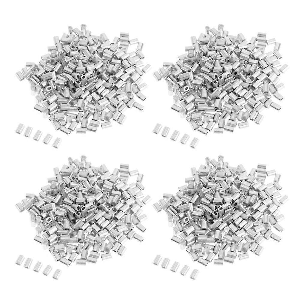 400pcs διπλό βαρέλι Crimp μανίκια αλιείας αλιείας ηγέτης Crimps αργίλιο