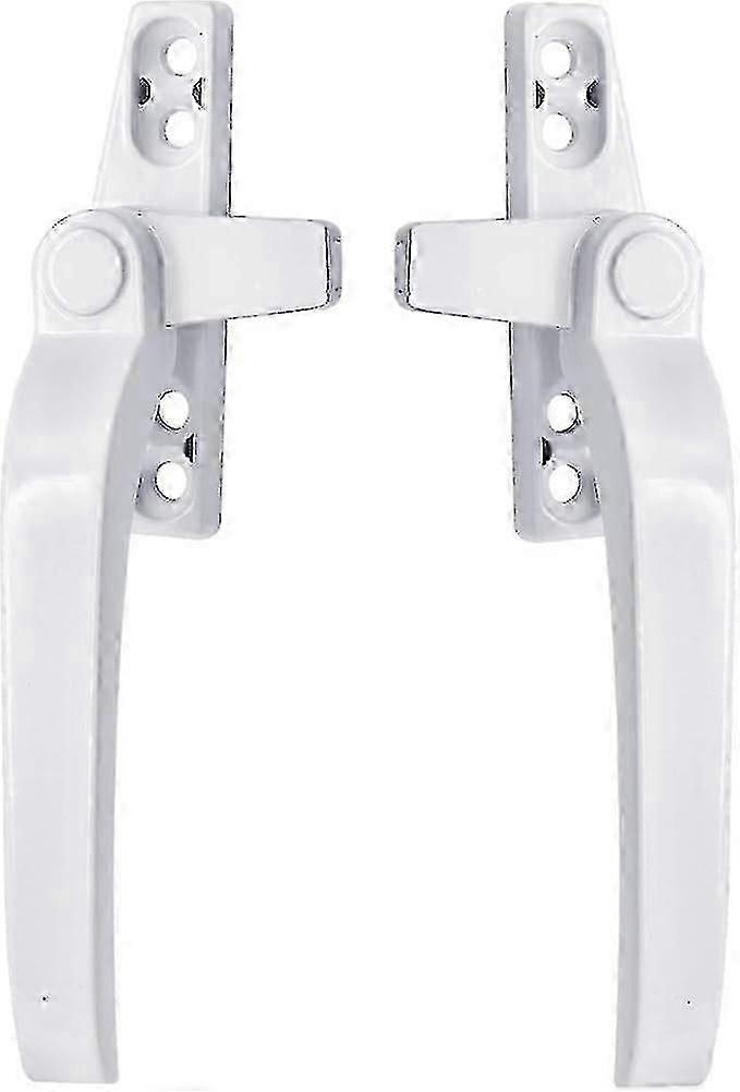Window Handles - Pair of Universal White Replacement Right/Left Hand Aluminium Window Handles with Lock for uPVC Windows and Double Glazing (White)