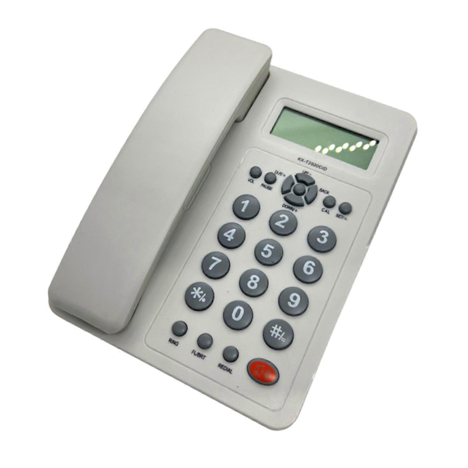 Corded Telephone with Speaker Display Landline Phone Big Button Landline Phones with Caller Identification Telephone White