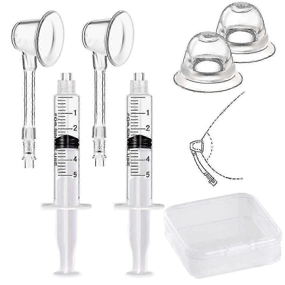 2 Θηλές Puller Θηλή Aspirator Corrector γυναικείες βεντούζες θηλών για επίπεδες θηλές -QWER