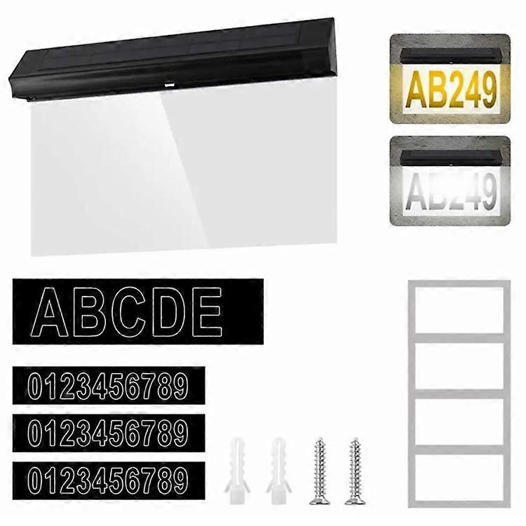 30-LED Solar Address Sign House Numbers Light with 5 Alphabet+3 Group Number+4-Grid Paper
