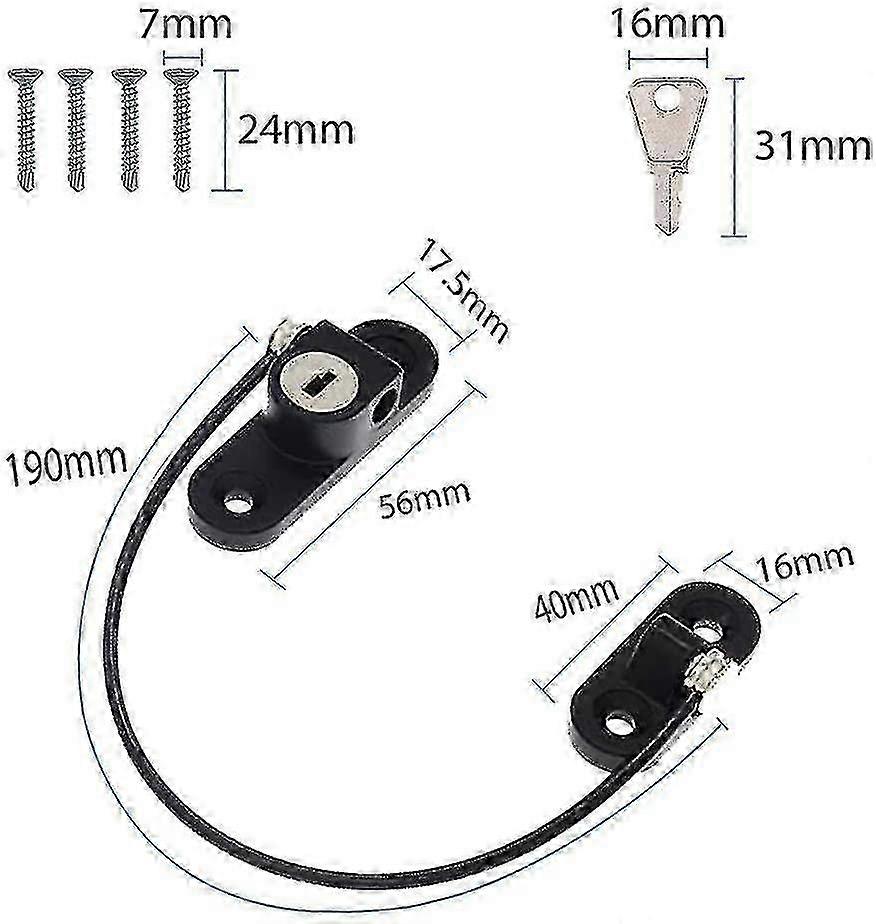 4 Pcs Window Safety Lock, Child Lock for Windows and Doors with Key, Suitable for Children��s Safety