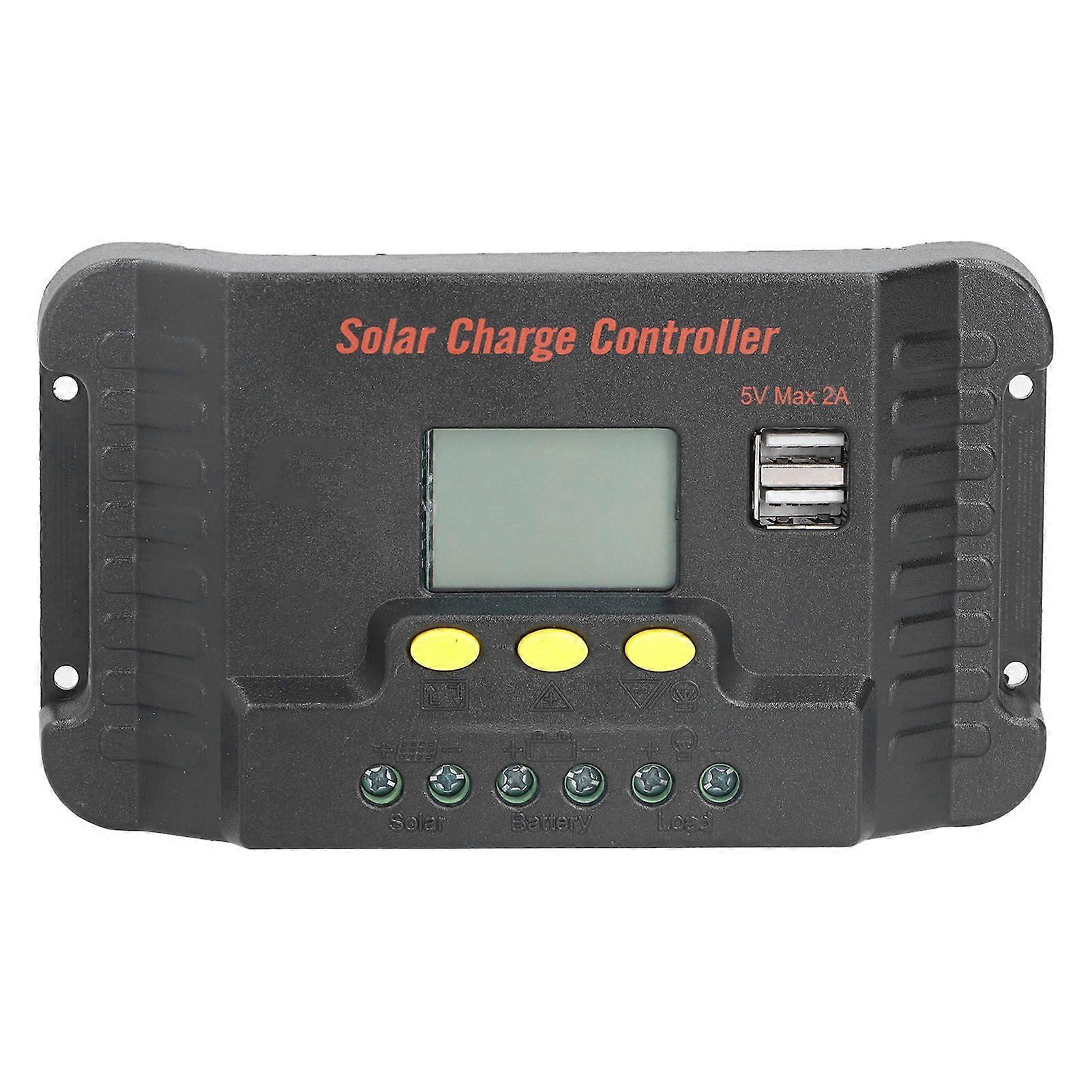 High quality Solar controller LCD display with USB mobile phone charging 12/24v