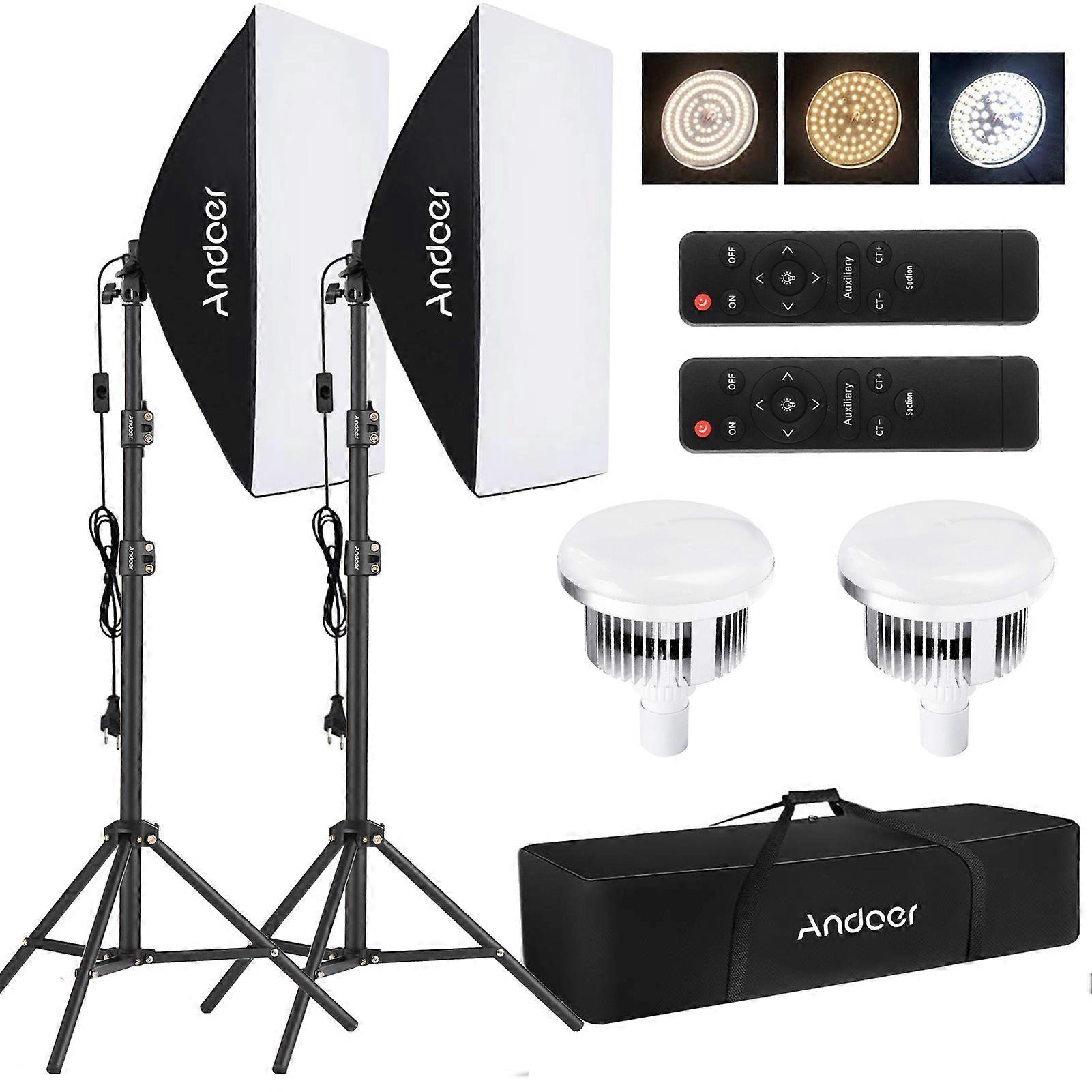 85W Studio Photography Light Kit - Softbox Set, 3000K-6000K LED, Adjustable Stands