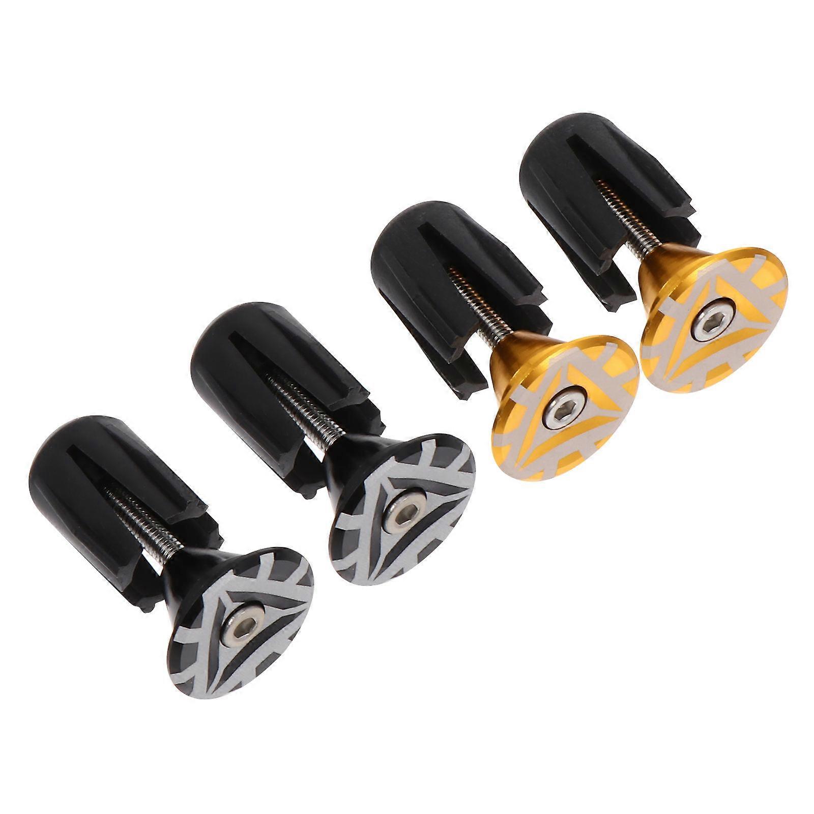 Bike Handlebar Ends Cycling Bicycle Handlebars Square Black Protect Rod and Handle 2 Pairs
