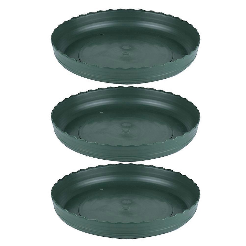 Water Tray For Succulent Plant Pot 21 5x3 2x21 5cm Movable Plant Pot Tray Green Color 3Pcs Round Shape Garden Balcony Tool