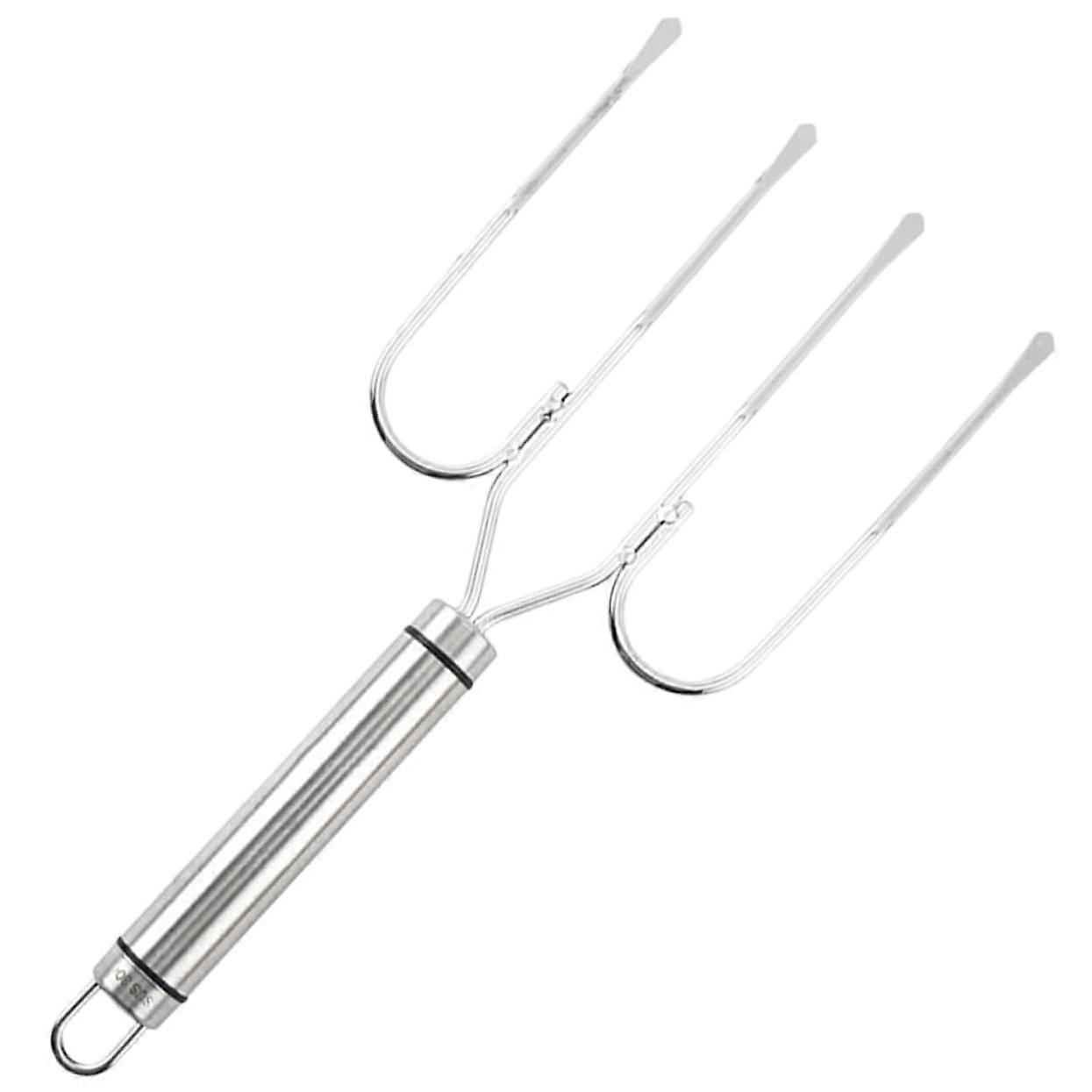 Roasting Chicken Fork Stainless Steel 304 Poultry BBQ Grill Tool, Turkey Fork, Silver