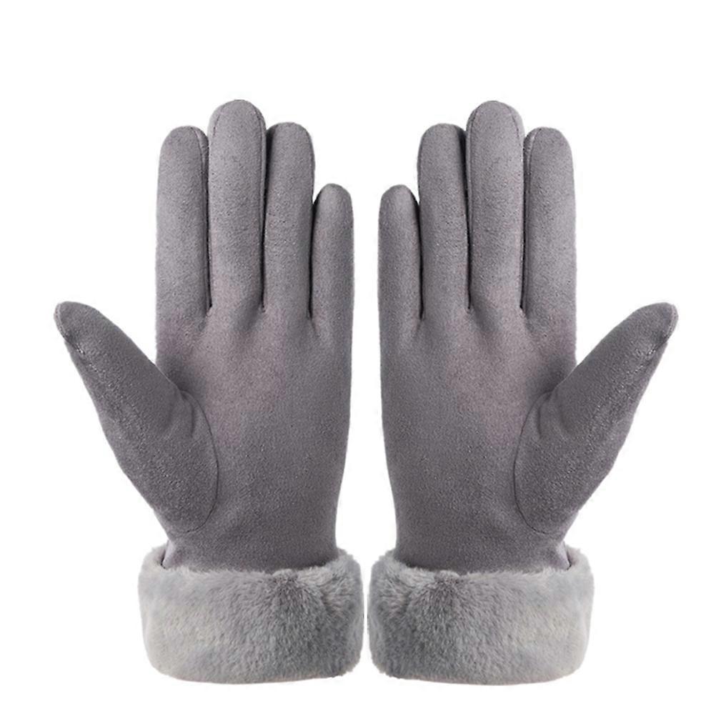 Warm Mittens Gloves Women Stylish Winter Use Suede Fabric Breathable 1Pair