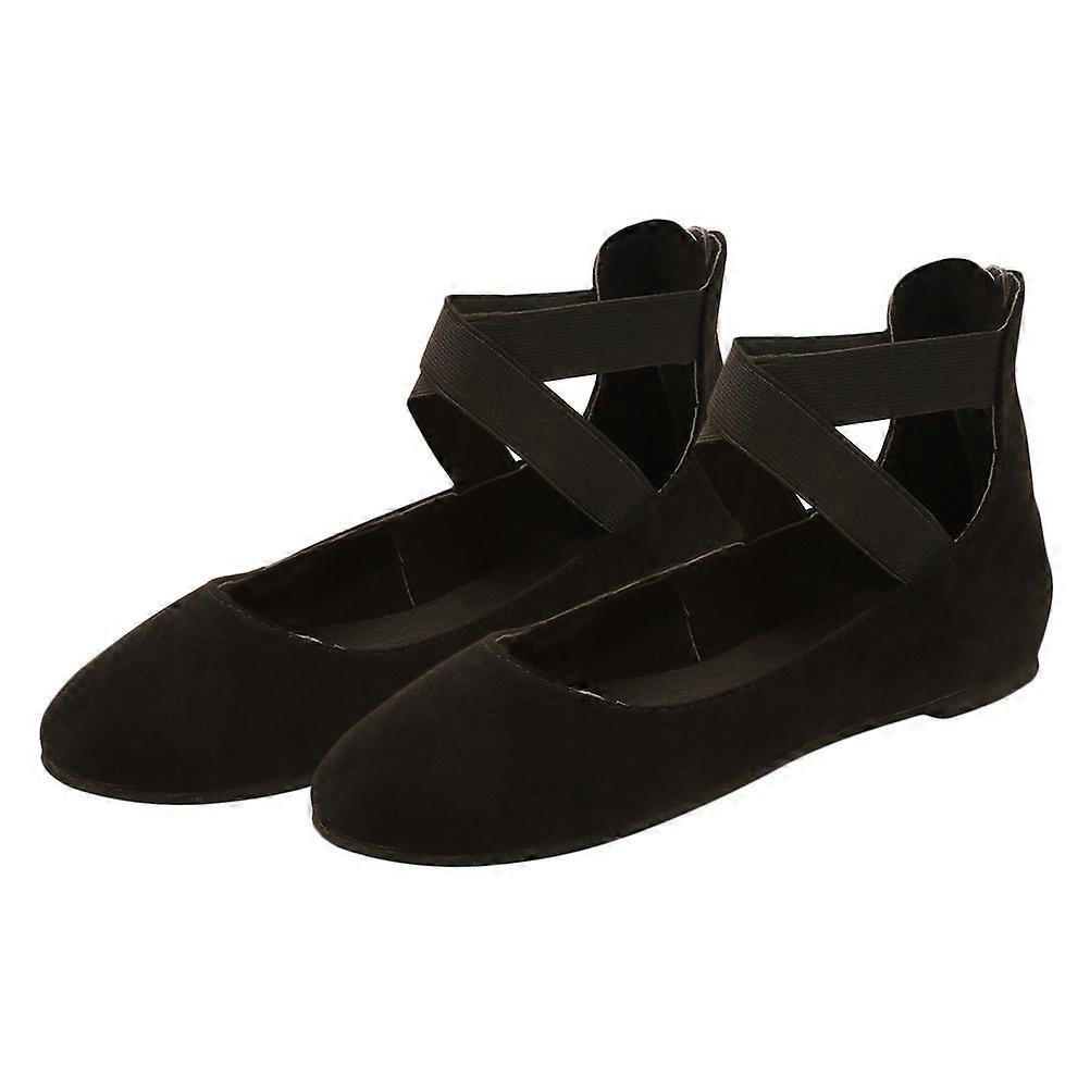 Mode Quatre Saisons Chaussures Mocassins Respirants Pour Femmes Noir Couleur Carré Forme Antidérapant 1Paire Mariage