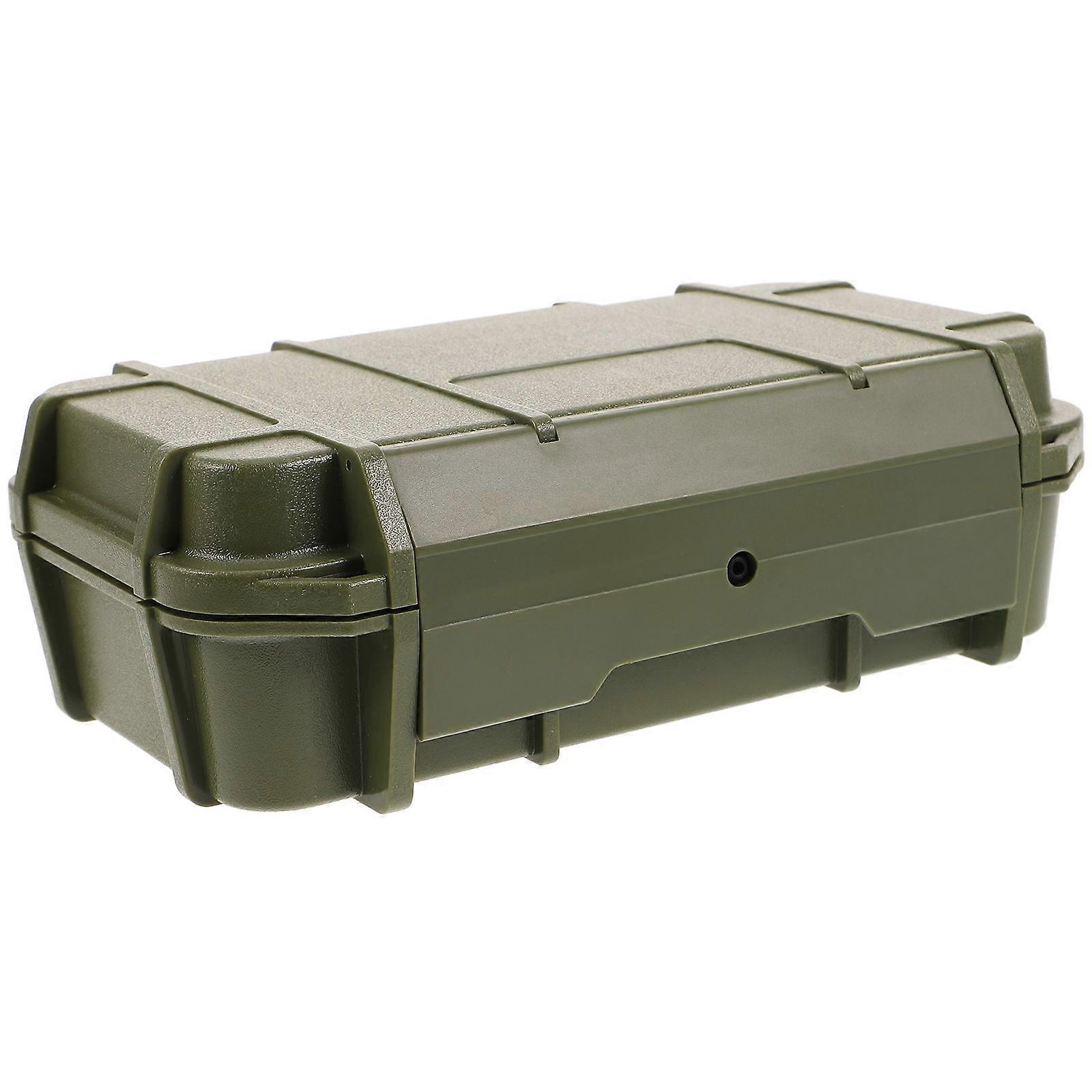 It sounds like you're referring to a **dry storage container**—specifically a **military green, sealed hard case** designed for protecting phones and