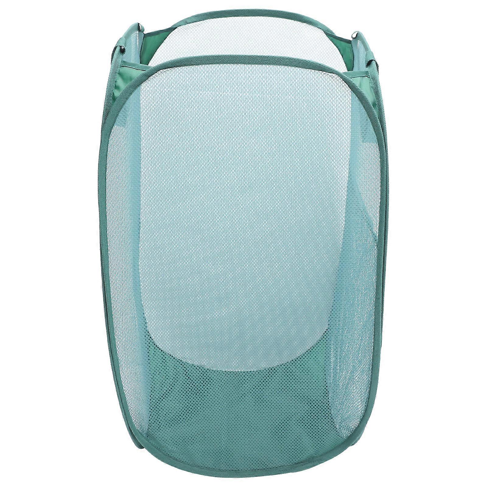 Foldable Mesh Laundry Basket Standing Storage Bin for Bathroom Bedroom Space Saving Organizer for Towels and Household Items