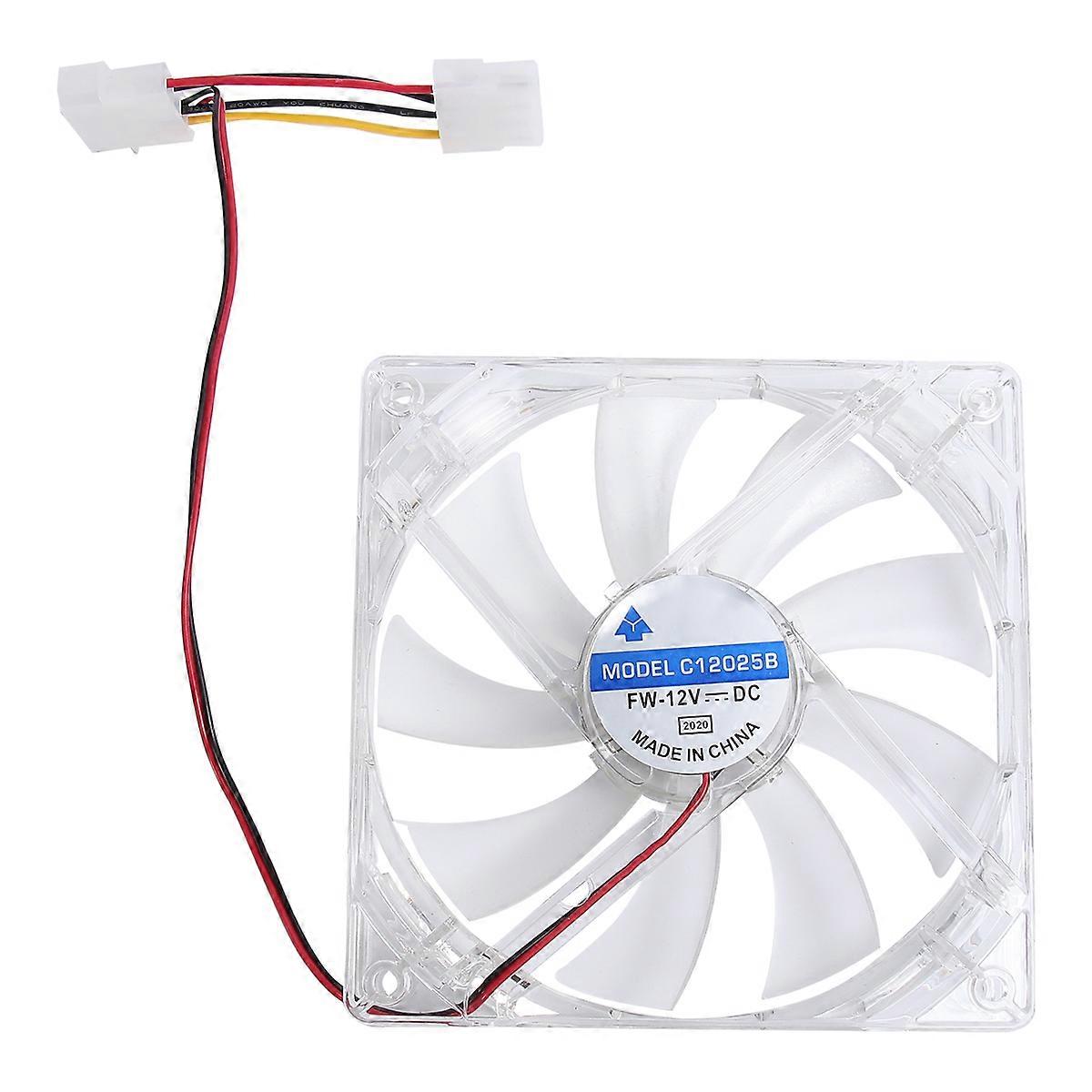 Led Silent Case Fan Computer Accessory Low Noise Cooling 12cm Blue for Computer Users 1Pcs