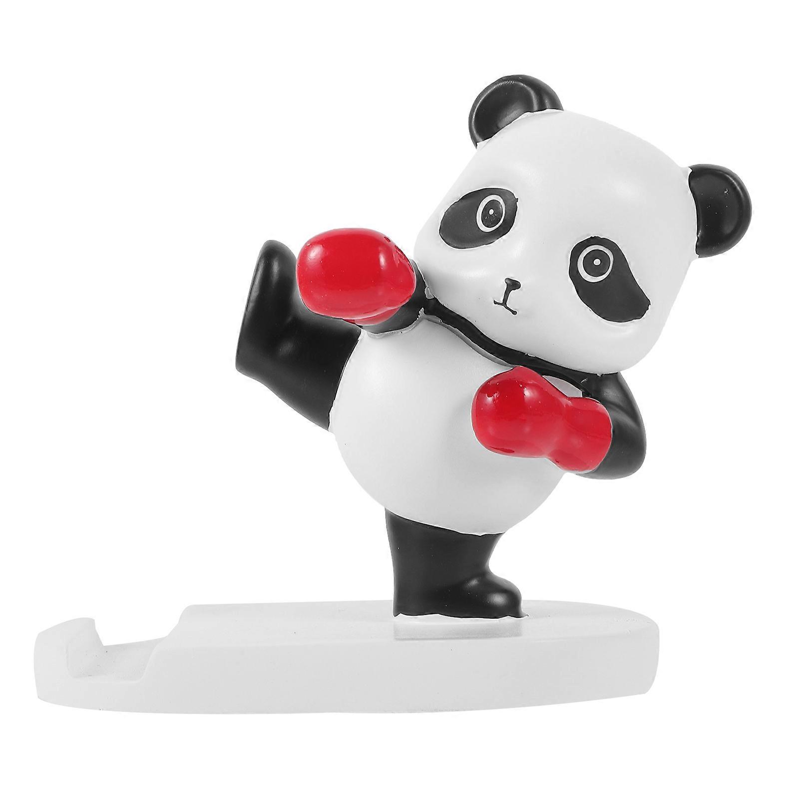 Mobile Phone Stand for Desk White Resin Material Panda Shape Multi-functional Support 1Pcs