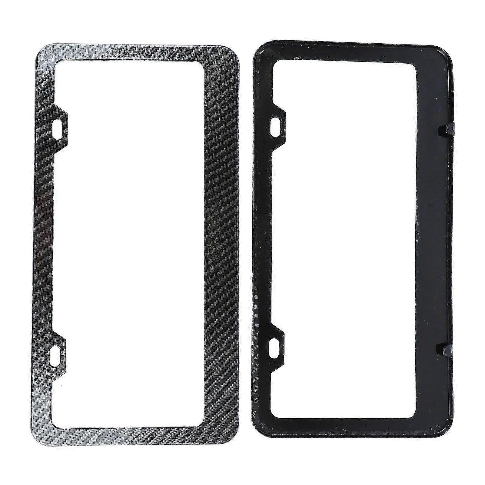 2Pcs Car License Plate Frames Carbon Fiber License Plate Frame Rustproof Universal for Automobiles hwy
