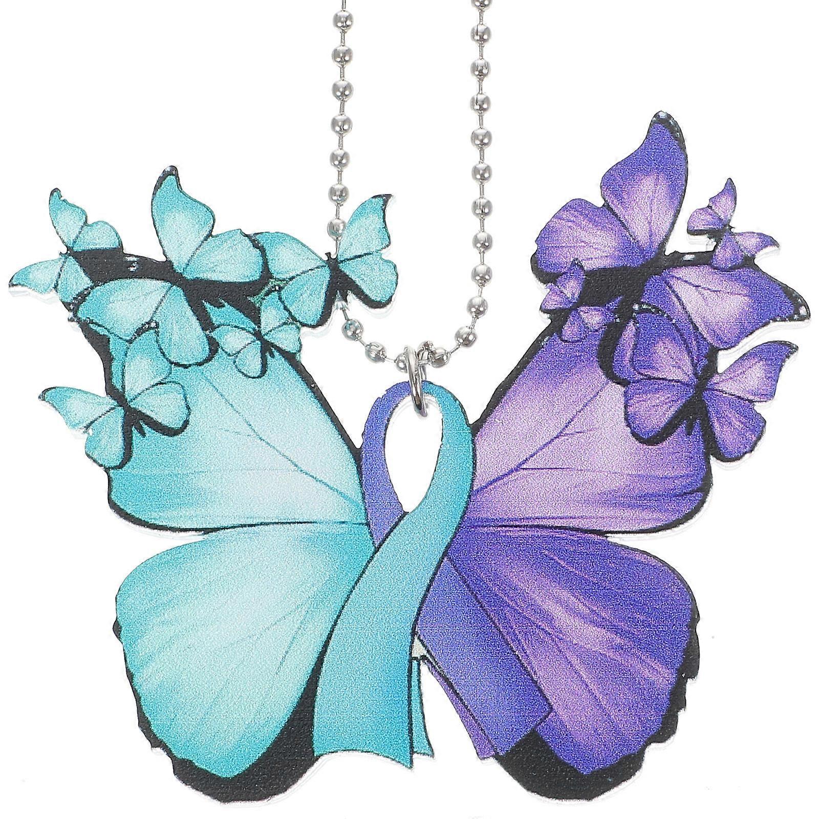 Valentines Day Car Pendant Butterfly Shape Hanging Ornament Rearview Mirror Accessories 9X9CM Acrylic 1Set