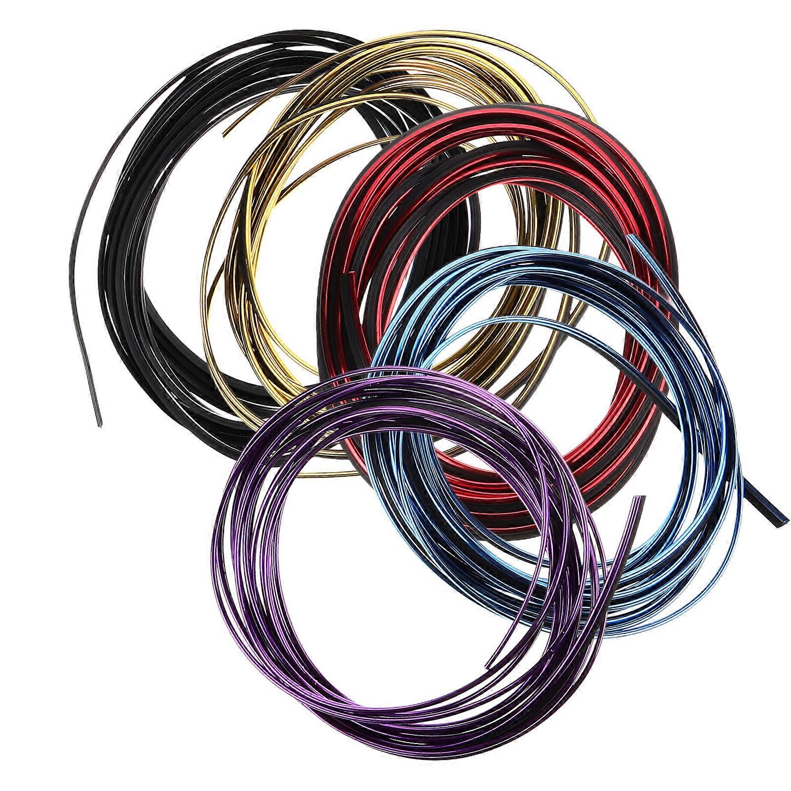Flexible Molding Trim Red Protective Strip for Car 5Pcs