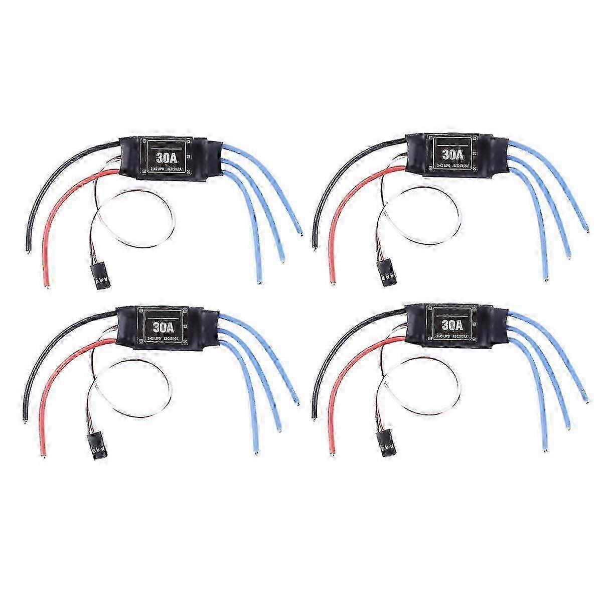 4PCS 2-4S 30A RC Brushless ESC Electric Speed Controller 5V 2A for 2 to 4S Lipo Battery DIY Multicopter