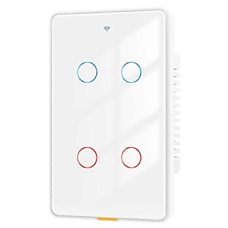 MG-KG101 WiFi 433 Double Mode 4 Gang 10A Interrupteur intelligent tactile Tuya APP Interrupteur mural à commande vocale, 