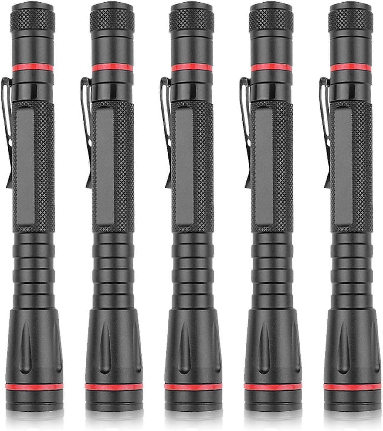 LED Flashlight, Mini Zoomable Flashlight, Compact Flashlight with Clip, Camping, Home, Hiking, Inspection, Work, Emergency Flashlight (5 Pack)