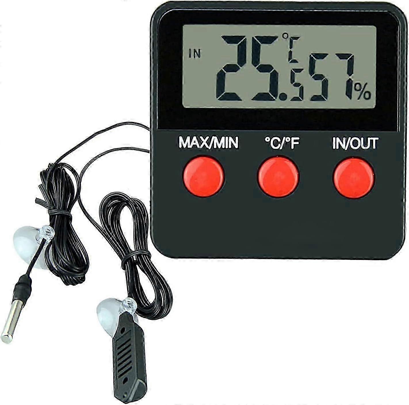 Digital LCD Thermometer Hygrometer Temperature and Humidity Gauge for Terrarium Pets and Incubators