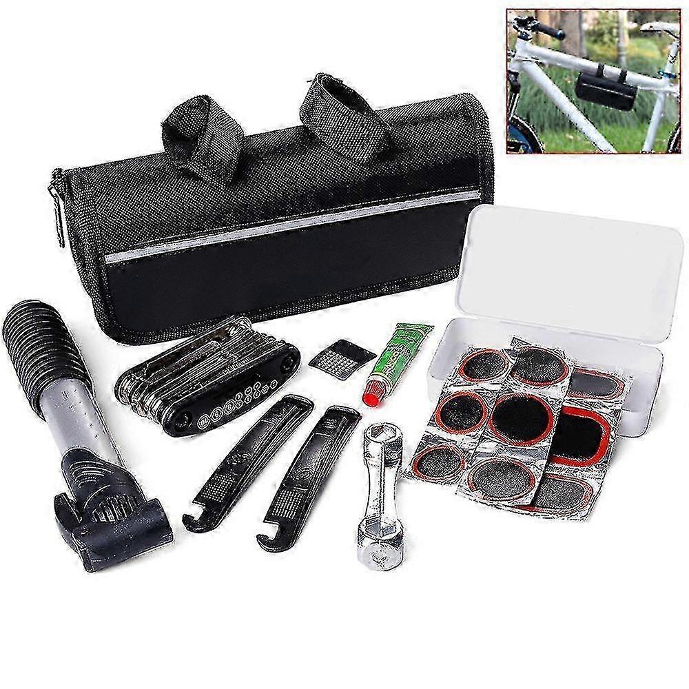 16-in-1 Multi-function Bicycle Repair Tool Kit with Pump & Bag