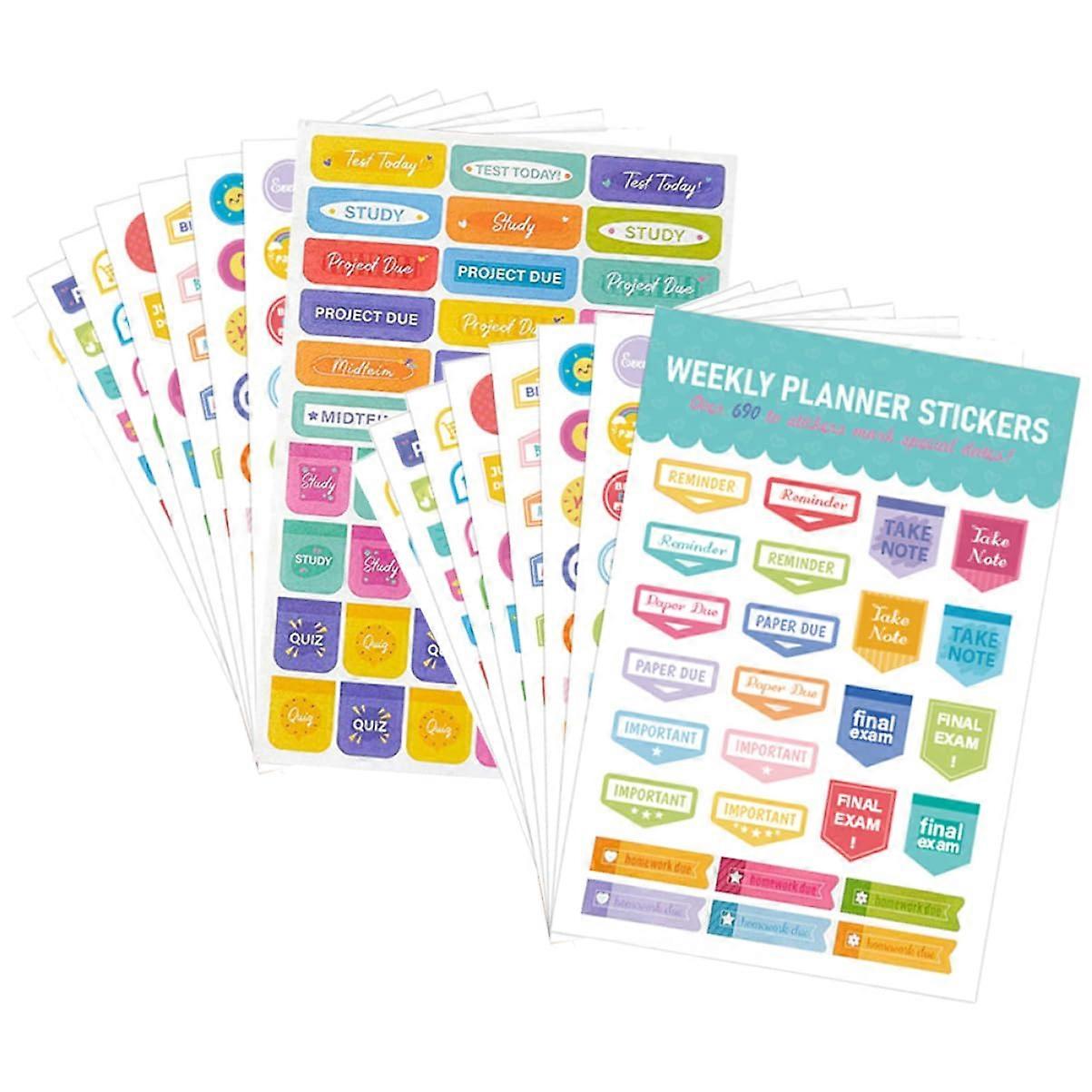 16 Pack Scrapbooking Journaling Stickers, Planner Decorations for Scrapbook, Daily Planner Accessories