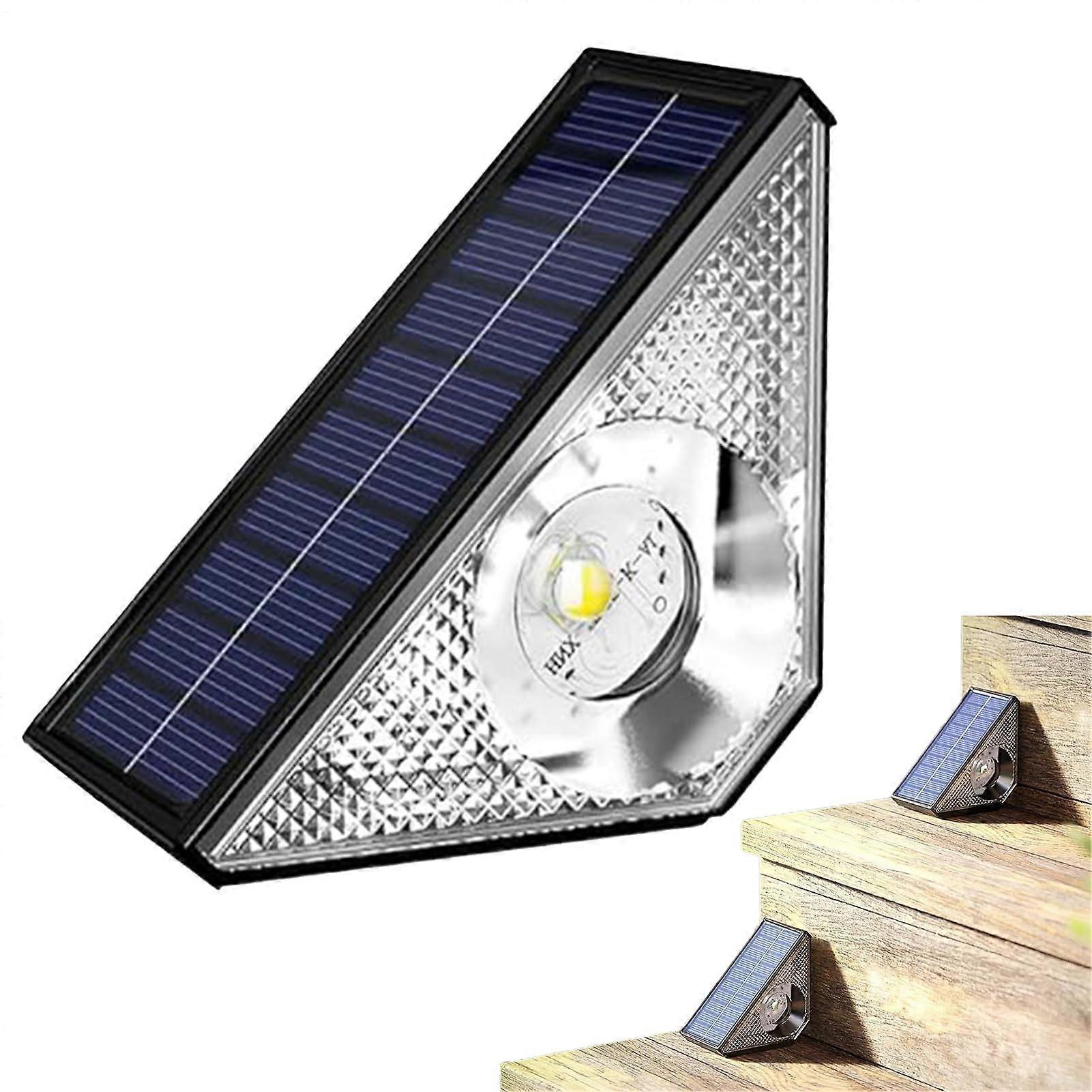 Solar Step Lights SolarPowered Step Lights, Warm Light Ten Color Modes Decorative for Front and Patio