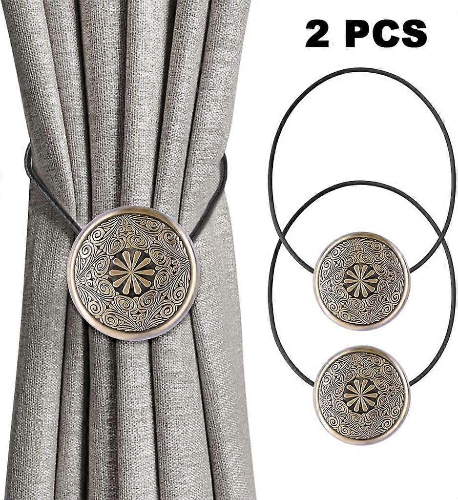 Bronze vintage magnetic curtain tie backs, round, decorative for home/office/cafe