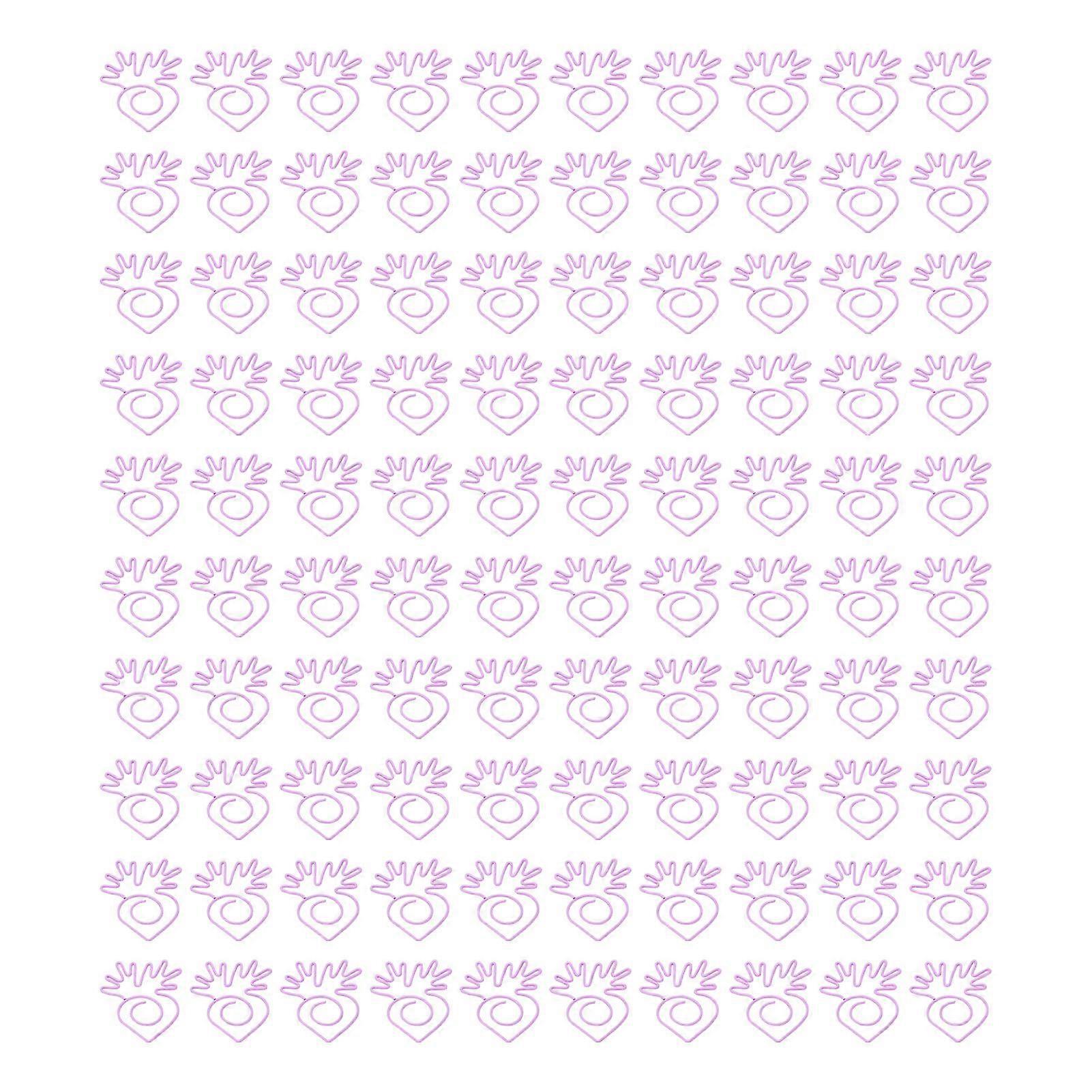 2025最新モデル100pcsペーパークリップポータブルミニ電気めっきパープルキュート